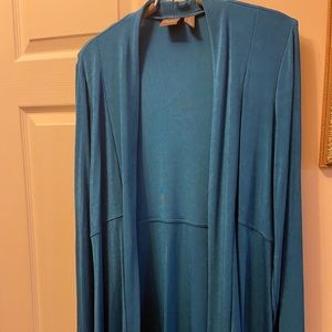 CHICO’S SIZE 2 TRAVELERS JACKET TEAL BLIE